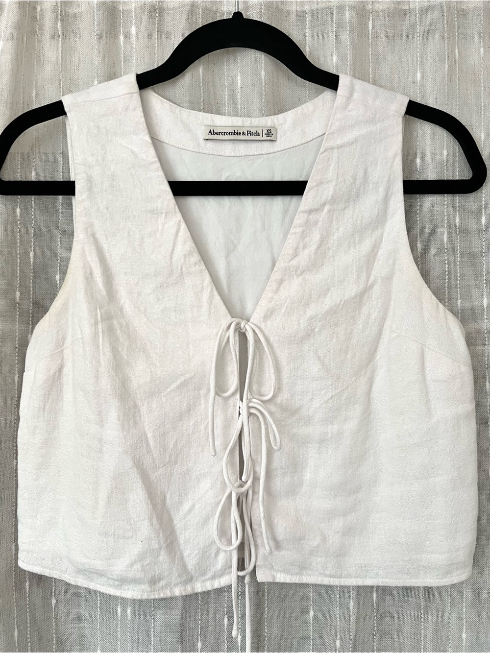 Abercrombie Tie-Front Linen Blend Top